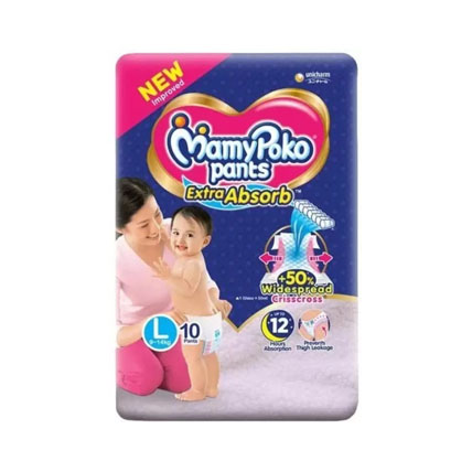 MamyPoko Baby Diapers Pants Extra Absorb Large